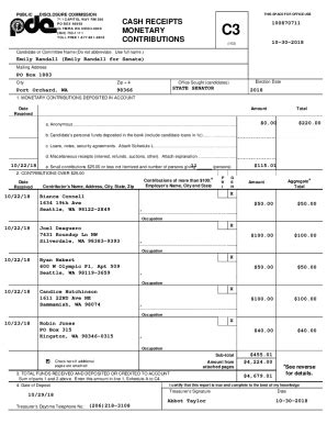 CASH RECEIPTS C3 OLYMPIA WA 98504.